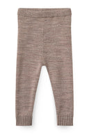 Natural melange merino wool pants, flat lay front view