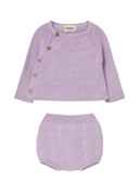 Baby Knit Kimono Top + Bloomer in Lavender