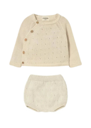 Baby Knit Kimono Top + Bloomer in Ivory