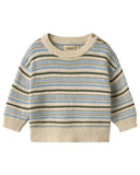 Wheat Harlow pullover blue and off white Fair Isle jacquard, baby sizing