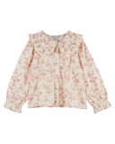 Rosalie floral blouse with oversized ruffle collar, additional view