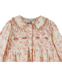 Rosalie floral print dress with smocked yoke and hand embroidered detail, additional view