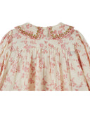 Rosalie floral print dress with smocked yoke and hand embroidered detail, additional view