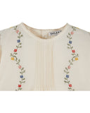 Ecru blouse with cross stitch placket, additional view