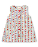 Sleeveless top with floral pattern on a white background