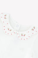 Tartine et Chocolat baby cotton bodysuit, blush, collar detail