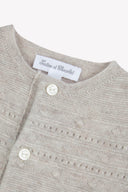 Tartine et Chocolat baby wool cashmere romper, beige melange, detail