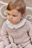 Tartine et Chocolat baby wool & cashmere romper beige melange