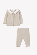 Tartine et Chocolat baby top and bottom set, beige melange, back