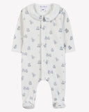 Tartine et Chocolat baby teddy bear sleepsuit, pearl, front