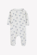Tartine et Chocolat baby teddy bear sleepsuit, pearl, back