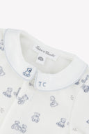Tartine et Chocolat baby teddy bear sleepsuit, pearl, collar detail
