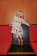 Copenhagen Colors toddler floral dress with lace piping sand