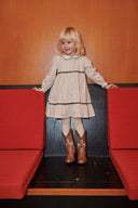 Copenhagen Colors toddler floral dress with lace piping sand