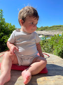 +1 in the family jon baby short sleeve tee mistry blue stripes