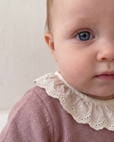 My Little Cozmo florida baby dress with lace collar pink knit