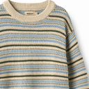 Wheat harlow pullover blue & off white jacquard