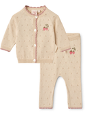 Flöss audrey baby caradigan & leggings in soft white
