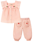 Cozmo vivi & cami baby blouse and pants in cloud pink