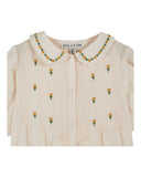 AD041 Emile et Ida Smocked Blouse w. Embroidered Flowers in Cream for Toddler - Emile et Ida - Blouse