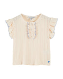 AD091 Emile et Ida Short Sleeve Flutter Pointelle tee Shirt" - Emile et Ida - Shirt