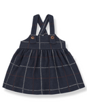 baby plaid navy overall skirt dress - 'nina' by +1 in the family - +1 in the family - Dress
