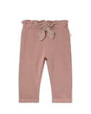 baby soft brushed knit pants w. bow - silver pink 'sicilia' - cozmo - My Little Cozmo - pants