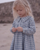 Emile et Ida baby ruffle collar dress carreaux celestine