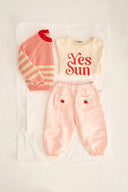 Cozmo Cami Linen & Cotton Ruffle Pants in Cloud Pink - My Little Cozmo - Pants