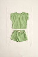 Cozmo "Ciro" Striped Linen Like Shorts in Green - My Little Cozmo - Bloomer