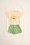 Cozmo "Ciro" Striped Linen Like Shorts in Green - My Little Cozmo - Bloomer