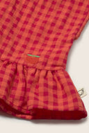 Cozmo "Lua" Short Sleeve Gingham Blouse in Tomato - My Little Cozmo - Blouse