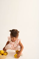 Cozmo "Vivi" Short Sleeve Ruffle Blouse in Cloud Pink - My Little Cozmo - Blouse