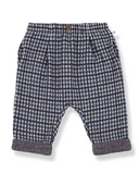 dark blue checkered fleece pants - 'simon' by +1 in the family - +1 in the family - Bottoms