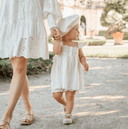 dress + bloomer matching set - white eyelet lace - Elegant Baby - Dress