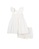 dress + bloomer matching set - white eyelet lace - Elegant Baby - Dress