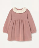 My Little Cozmo florida baby dress with lace collar pink knit