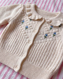 Emile et Ida baby embroidered cardigan farine