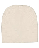 Off white knit cashmere baby cap, flat lay