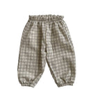 long pants - black & white plaid "bongbong" - Aosta - Bottoms