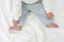 long pants - blue & white plaid "bongbong" - Aosta - Bottoms