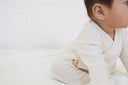 long sleeve footed pointelle onesie - white "jeje" - Monbebe - 