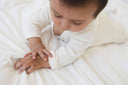long sleeve footed pointelle onesie - white "jeje" - Monbebe - 