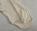 longsleeve ribbed onesie w.caps - daon ivory - Peekaboo - 