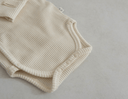 longsleeve ribbed onesie w.caps - daon ivory - Peekaboo - 