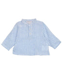 Marie Puce "Emile " Long Sleeve Button Down in Mini Blue Stripes - Marie Puce - Button Down