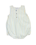 Marie Puce "Jonas" Striped Romper in Blue + Sand - Marie Puce - Romper