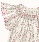 Marie Puce "Paloma" Smocked Floral Blouse in Roses Farandole - Marie Puce - Blouse