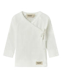 MarMar Copenhagen Long Sleeve "Tut" Wrap Top in White Pointelle - MarMar Copenhagen - Wrap Top