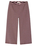 Pink and brown heather striped knit pants, flat lay